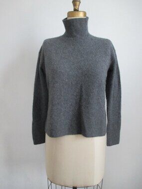 Grey Everlane Cropped Cashmere Sweater Mock Neck